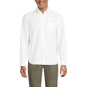 Lands’ End Men’s Traditional Fit Comfort-First Sail Rigger Oxford Shirt(White)