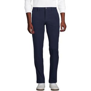 Lands’ End Men’s Traditional Fit Flex Performance Stretch Golf Pants(Radiant Navy)