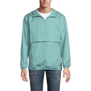 Lands’ End Men’s UPF 50 Anorak Windbreaker(Pale Teal)