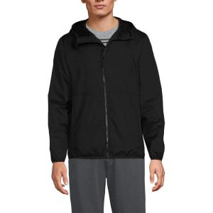 Lands’ End Men’s UPF 50 Windbreaker Jacket(Black)
