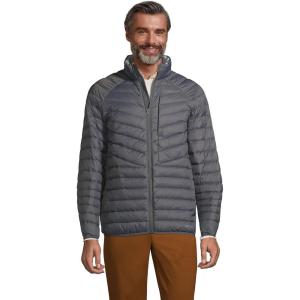 Lands’ End Men’s Wanderweight Ultralight Packable Down Jacket(Charcoal)