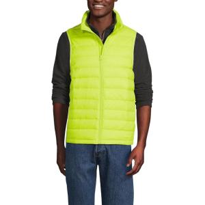 Lands’ End Men’s Wanderweight Ultralight Packable Down Vest(Citrus Fields)