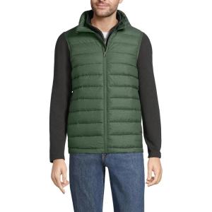 Lands’ End Men’s Wanderweight Ultralight Packable Down Vest(Estate Green Heather)