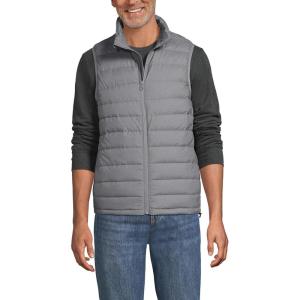 Lands’ End Men’s Wanderweight Ultralight Packable Down Vest(Mica Heather)