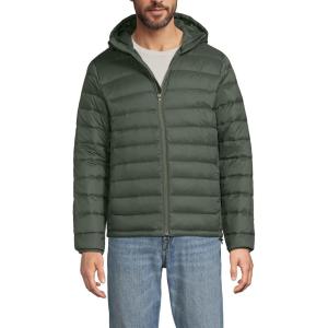Lands’ End Men’s Wanderweight Ultralight Packable Hooded Down Jacket(Darkest Olive)