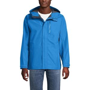 Lands’ End Men’s Waterproof Rain Jacket(Muted Cobalt Blue)