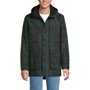 Lands’ End Men’s Waterproof Squall Parka(Deep Forest Blackwatch Plaid)
