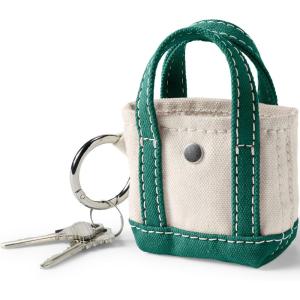 Lands’ End Micro Canvas Tote Charm Natural/heritage Red One size(Natural/Bright Spruce)