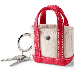 Lands’ End Micro Canvas Tote Charm Natural/heritage Red One size(Natural/Heritage Red)