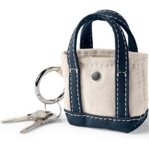 Lands’ End Micro Canvas Tote Charm Natural/heritage Red One size(Natural/Radiant Navy)