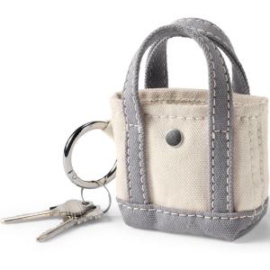 Lands’ End Micro Canvas Tote Charm Natural/heritage Red One size(Natural/Silver Graphite)