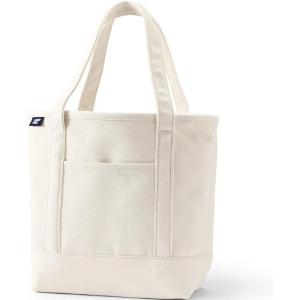 Lands’ End Open Top Canvas Tote Bag(Natural/Natural)