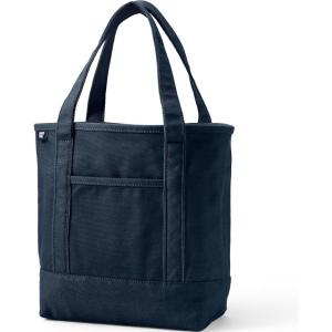 Lands’ End Open Top Canvas Tote Bag(Radiant Navy)