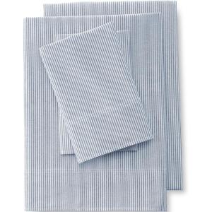 Lands’ End Oxford Stripe Sheet Set Deep Sea Navy Stripe Twin(Deep Sea Navy Stripe)
