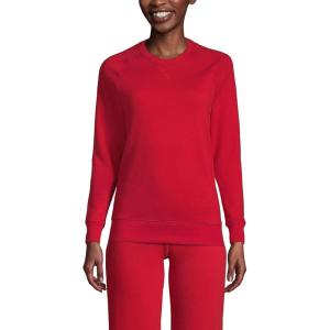 Lands’ End School Uniform Adult Long Sleeve Crewneck Sweatshirt(Red)