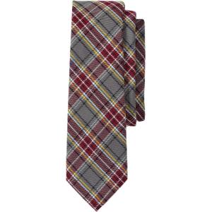 Lands’ End School Uniform Adult Plaid To Be Tied Tie(Gray Heather/Maroon Plaid)