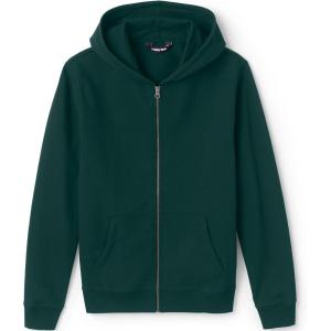 Lands’ End School Uniform Adult Zip Front Sweatshirt(Evergreen)