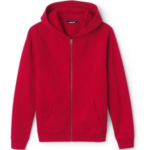 Lands’ End School Uniform Adult Zip Front Sweatshirt(Red)