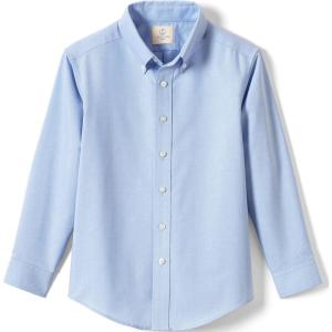 Lands’ End School Uniform Boys Long Sleeve Oxford Dress Shirt(Blue)