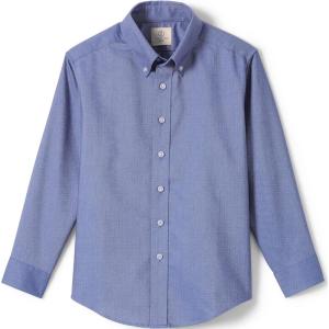 Lands’ End School Uniform Boys Long Sleeve Oxford Dress Shirt(French Blue)
