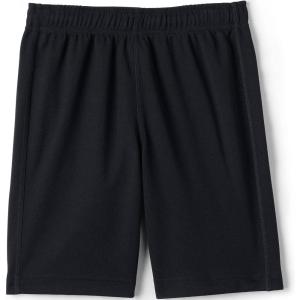 Lands’ End School Uniform Boys Mesh Gym Shorts(Black)