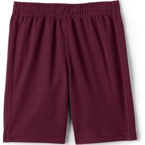 Lands’ End School Uniform Boys Mesh Gym Shorts(Burgundy)