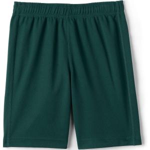Lands’ End School Uniform Boys Mesh Gym Shorts(Evergreen)