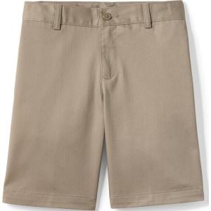 Lands’ End School Uniform Boys Plain Front Blend Chino Shorts(Khaki)