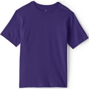 Lands’ End School Uniform Boys Short Sleeve Essential T-Shirt(Deep Purple)