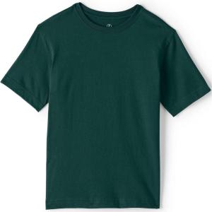 Lands’ End School Uniform Boys Short Sleeve Essential T-Shirt(Evergreen)