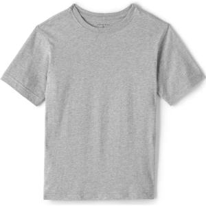 Lands’ End School Uniform Boys Short Sleeve Essential T-Shirt(Gray Heather)