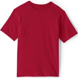Lands’ End School Uniform Boys Short Sleeve Essential T-Shirt(Red)