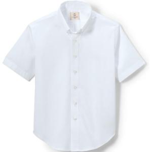 Lands’ End School Uniform Boys Short Sleeve No Iron Pinpoint Dress Shirt(White)