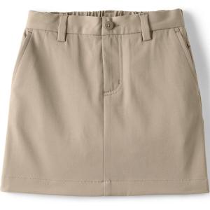 Lands’ End School Uniform Girls Active Chino Skort Top of The Knee(Khaki)
