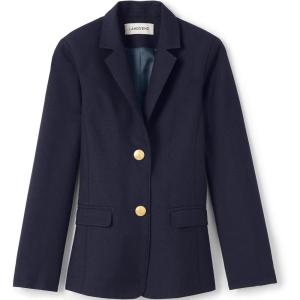 Lands’ End School Uniform Girls Hopsack Blazer(Deep Navy)