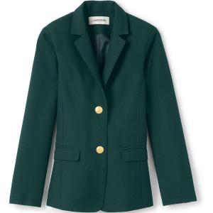 Lands’ End School Uniform Girls Hopsack Blazer(Evergreen)