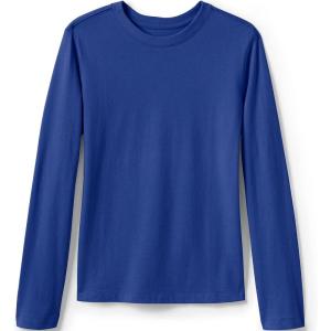 Lands’ End School Uniform Girls Long Sleeve Essential T-Shirt(Cobalt)