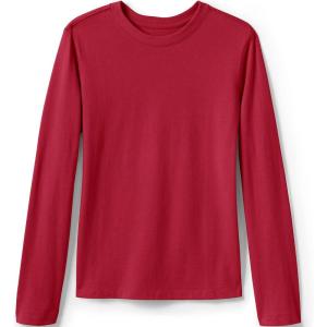 Lands’ End School Uniform Girls Long Sleeve Essential T-Shirt(Red)