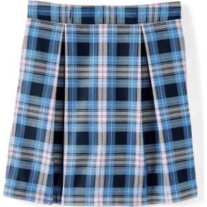 Lands’ End School Uniform Girls Plaid Skort Top of Knee(Clear Blue Plaid)
