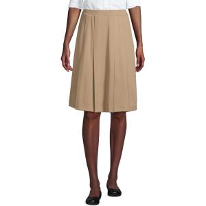 Lands’ End School Uniform Girls Ponte Pleat Skirt(Khaki)