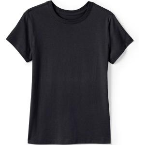 Lands’ End School Uniform Girls Short Sleeve Essential T-Shirt(Black)