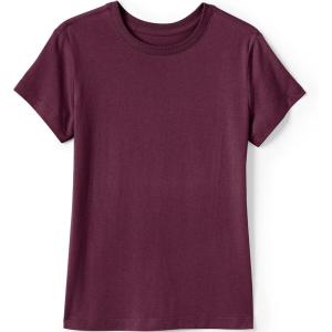 Lands’ End School Uniform Girls Short Sleeve Essential T-Shirt(Burgundy)