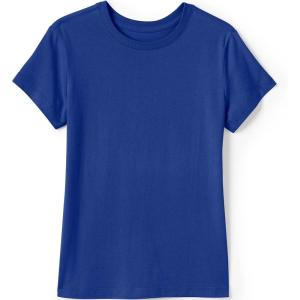 Lands’ End School Uniform Girls Short Sleeve Essential T-Shirt(Cobalt)