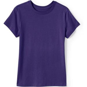 Lands’ End School Uniform Girls Short Sleeve Essential T-Shirt(Deep Purple)