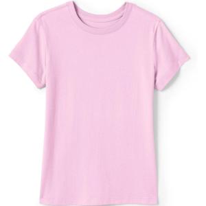 Lands’ End School Uniform Girls Short Sleeve Essential T-Shirt(Ice Pink)