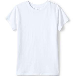 Lands’ End School Uniform Girls Short Sleeve Essential T-Shirt(White)