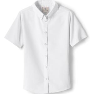 Lands’ End School Uniform Girls Short Sleeve Oxford Dress Shirt(White)
