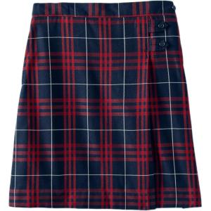 Lands’ End School Uniform Girls Solid A-line Skirt Below The Knee(Classic Navy Large Plaid)