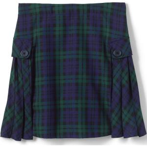 Lands’ End School Uniform Girls Solid A-line Skirt Below The Knee(Plaid Classic Navy/Evergreen)