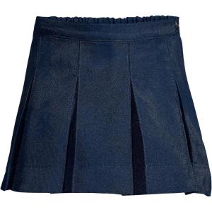 Lands’ End School Uniform Girls Solid Box Pleat Skirt Above Knee(Academic Classic Navy)